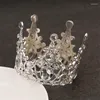 Saç klipleri gelin düğün tiaras kristal küçük taç doğum günü pastası dekoratif kafa takı çocuk küçük diadem aksesuarları