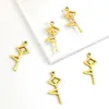Ciondoli Yoga Sport Ciondolo con ciondolo per collana Donna / Uomo Colore oro Acciaio inossidabile in piedi Forma di uomo Fai da te Creazione di gioielli Regalo 1700S07