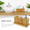 Bath Accessory Set Bamboo Travel Toothbrush Manual Lotion Dispenser Refillable Shampoo Bottles Mouthwash Cup Soap Container Shower