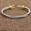 Designer DY bracelet Bangle Silver Twisted Cuff Fashion Men Bracelets Charm hook 5MM Wire Woman Cable Mens Jewelry Exquisite Simple IQQ8