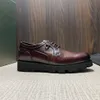 Scarpe in pelle da uomo alla moda di marca di design di lusso con allacciatura bassa, colore lucido, cerimonia di nozze, scarpe formali in pelle aziendali 5-10 taglie di scarpe statunitensi