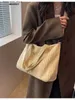 ショッピングバッグ女性用ソフトソフトコーデュロイハンドバッグ