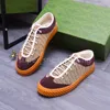 Erkekler Canvas Ayakkabı Tasarımcı Moda Kırış Koşu Deri Deri Baskı Klasik Erkekler Günlük Bee Lüks Marka Spor ayakkabıları Açık Boyut 38-44