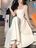 Casual Dresses Midi White Summer Women Elegant Pet Slim Clothes Wedding Evening Birthday Robe Holiday Prom 2024 Koreansk klänning