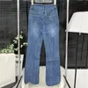 Mode flare byxor kvinnor jeans designer mönster denim byxa hög midja dam byxor högklassiga kvinnor kläder