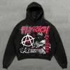 Herrtröjor tröjor fluga får rik vintage grafisk tryck hoodie tröja harajuku gothic y2k hoodie tröja herr hip hop mummy pullover hoodieyolq