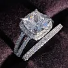 925 Sterling zilveren trouwringen set 3 in 1 band ring voor Vrouwen engagement bruids mode-sieraden vinger moonso R4627295y