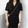 Blusa de verão camisa para mulheres moda manga curta com decote em v casual senhora do escritório camisas brancas topos japão estilo coreano #35 240117