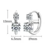 تمرير اختبار VVS1 أقراط مويسانيت الماس الورد الذهب الأبيض مطلي S925 Sterling Silver Stud أقراط للفتيات النساء