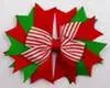 4.5" Christmas Layer spike Red White striped Hair Bow headwear headdress Holiday clip 24pcs BJ