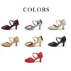 DKZSYIM Женская танцевальная обувь для латиноамериканских вечеринок, танго, джаза, элегантная танцевальная обувь на шнуровке, замшевая подошва, с закрытым носком, кожа из микрофибры, 7 цветов 240117