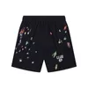 24SS USA Cotton Splash Ink Handmålade graffiti Tryck Shorts Kvinnor Män skateboard Sweatshort Running Middle Pants Jogging Short Sweatpants 0118