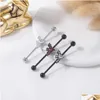 Navel & Bell Button Rings Fashion Punk 5Pcs Stainless Steel Bat Long Pole Lip Stud Nose Ring Belly Button Ear Piercing Jewelry Drop D Dhahe