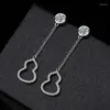 Studörhängen Milamiss Gourd Long Moissanite S925 Sterling Silver Plated Ear Wire Earring D Color VVS1 Party Present Fine SMEEXKE