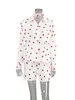 Women's Sleepwear Marthaqiqi Printing Women Suit Long Sleeve Pajamas Turn-Down Collar Nightwear Shorts Casual Ladies Nightie 2 Piece Set