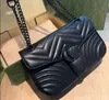 2 storlek designers väskor kvinnor axelväska marmont handväska messenger totes mode svart kedja metalliska handväskor klassisk crossbody clutch pretty