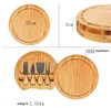 Bamboo Kitchen Tools Cheese Board and Knife Set Round Charcuterie Boards Swivel Meat Platter Holiday Housewarming Gift Wholesale 522QH
