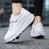 2023 Sneakers Roller White Shoes For Kids Boys Girls Children's Women Casual Sports Two Wheels Skate Designer Brand Skateboard 240117