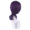 Fontes de festa motosserra homem reze peruca cosplay roxo rabo de cavalo cabelo sintético pelucas halloween role play perucas boné