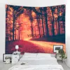 Tapestries Mysterious forest wall hanging mandala tapestry starry sky yoga mat sleeping pad polyester bohemian psychedelic decorationvaiduryd