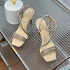 2024 Brunello Sandalen mit eingelegten Perlen, verziert, mit Absatz, Silletto-Absätze, 10 cm, quadratische Zehen, Sommer-Luxus-Designer-Lederlaufsohle für Damen, Abend-Party-Schuhe mit Box