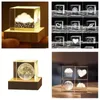 Arts And Crafts Crystal 3D Scpture Customized Square Body Raindrops Clouds Love For The Moon Solar System Cubic Craft Decoration Dro Dhfie