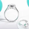 Band Rings AnuJewel 1ct/2ct/3ct D Color Moissanite Bezel Engagement WeddR925 SterlSilver Rings For Women Jewelry Wholesale J240118