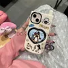 Mobiltelefonfodral Korean Cute Cartoon Penguin Pendant 3D Heart Mirror Case For iPhone 15 14 13 12 Pro Max 11 15Pro Stylish Protective Soft Cover J240118