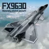 FX9630 RC Plane J20 Fighter Remote Control Airplane Anti-Collision Soft Rubber Head Glider With Culvert Design Aircraft RC Toys 240117