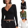 T-shirts pour femmes Femmes Casual Impression Athlétique Chemise à manches longues Summer Femme Tees Coton Active Wear Tops