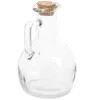 Conjuntos de louça de vidro frascos de óleo de tempero titular de vinagre molho de soja pequeno condimento dispensador de madeira azeite galheteiro