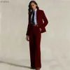 Ternos femininos Blazers Terno espinha de peixe feminino Conjunto de 2 peças (jaqueta + calça) Ternos formais para mulheres Conjuntos femininos elegantes com lapela FashionL240118