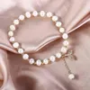 Charm Bracelets Simple Fashion Jewelry Temperament Women Crystal Beads Pendant Pearl Bangles Whale Fishtail