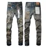 Qualità Uomo Viola Designer Distressed Strappato Bikers Donna Denim Cargo per uomo High Street Fashion Jeans Vendite dirette in fabbrica A013