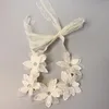 Accessori per capelli Fasce per capelli per bambini in pizzo bianco per ragazza Fascia carina con fiocco Bowknot Copricapo elastico per neonato con turbante nato