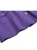 Pantalon de pantalon à deux pièces Fashion Automne d'hiver Automne Suit Purple Long Mabille à manches Haute Qualité Élégante Bureau Lady