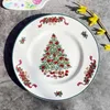 Borden Keramiek Bord Kerstboom Serie Grote Gerechten Liefdeskom Servies Europees Retro Bestek Decoratief Dienblad Keukenservies