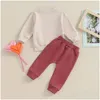 Vêtements Ensembles Enfant Bébé Fille Garçon Tenue Amour Sweat-shirt À Manches Longues Pantalon Ensemble Né 2 Pièces Vêtements De Saint Valentin Drop Livraison Kid Dhqef