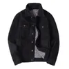 Male Jean Coats with Sheep Padding Men's Denim Jacket Wide Sleeves Black Padded Wool Warm Winter Outerwear Aesthetic Clothing G 240117