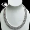Хип-хоп новый полумесяц Finest S Sier 20 мм 3 ряда VVS D цвет идеальной огранки с бриллиантом муассанит кубинская цепочка ожерелье