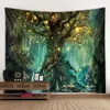 Tapestries Psychedelic Tree 3D Printing Tapestry Wall hangende hippie kamer kunstdecoratie deken bedden lakens Boheems huis H240514