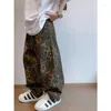 Men's Pants Baggy Men Y2k Clothes Retro High Street Sports Leopard Print Casual Plus Size Autumn