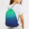 Bolsas de compras Color verde azul Cambio gradual Mochila con cordón Hombres Gimnasio Entrenamiento Fitness Bolsa deportiva Paquete de yoga para mujeres