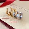 Orecchini designer gioielli oro rosa sier sier inossidabile diamanti in acciaio femminile stallone di alta qualità per matrimoni con scatola di qualità originale