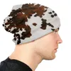 Boinas de pele sintética textura de couro gorro boné inverno quente bonnet femme tricô chapéus rua esqui animal esconder couro crânios gorros