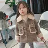 2-6 years winter girl thick and warm park baby children's long sleeved plain jacket 240118