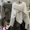 Kobiety swetry Nowe Korea kobiety Camis Slim Fuzzy Vintage Nieregularny szal Sweater Krzyż Design Spaghetti Pasek Tops Winter Dwuczęściowy setsyolq