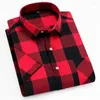 Men's Casual Shirts 2024 Checked Short-sleeved Shirt Non-ironing Breathable Fashionable Cotton Business Pocket Summer Style