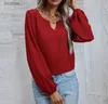 Blouses pour femmes Chemises 2023 Femmes Ample pull-over en mousseline de soie tempérament déplacement couleur unie chemise à manches longues YQ240118