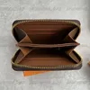 10A M60067 Top quality brown flower womens Card Holders Coin Purses Key Wallets passport holders key pouch keychain small zipper Wallet Embossed cardholder with box